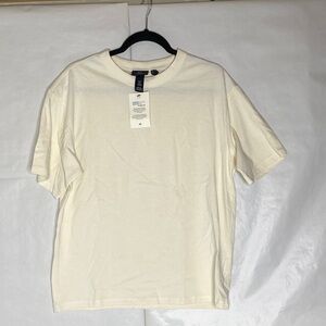 H&M Cream Short Sleeve Crew Neck T-Shirt